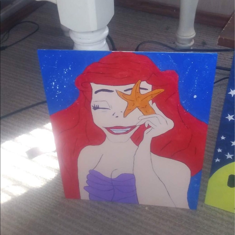 Little mermaid canvas painting I done